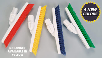 Grout brushes now come in 3 colors: Red, Blue, and Green.