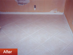 After Groutrageous grout cleaner step #1