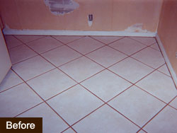 Before Groutrageous grout cleaner stem #1